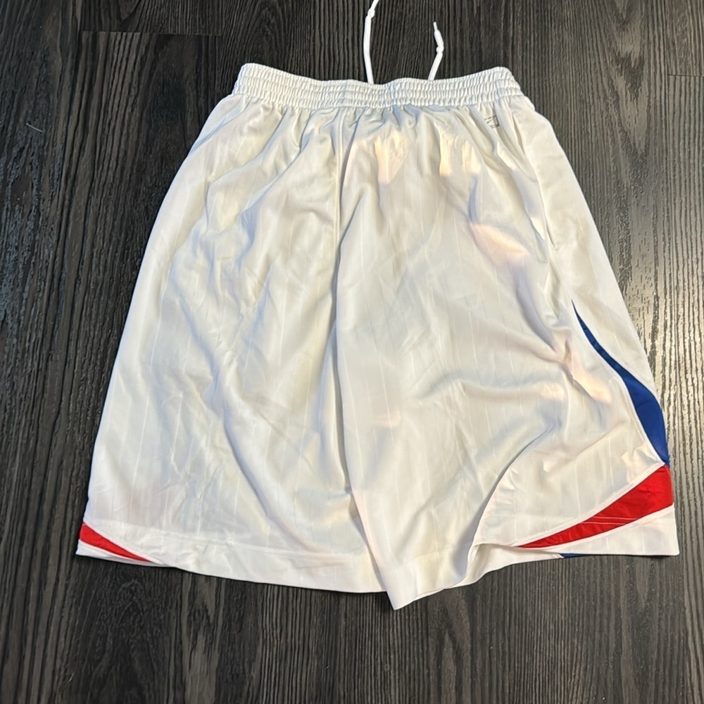 🍍 Vtg Nike Mens Athletic Shorts Medium White Blue Red Active Basketball Logo🍍 - Picture 3 of 3